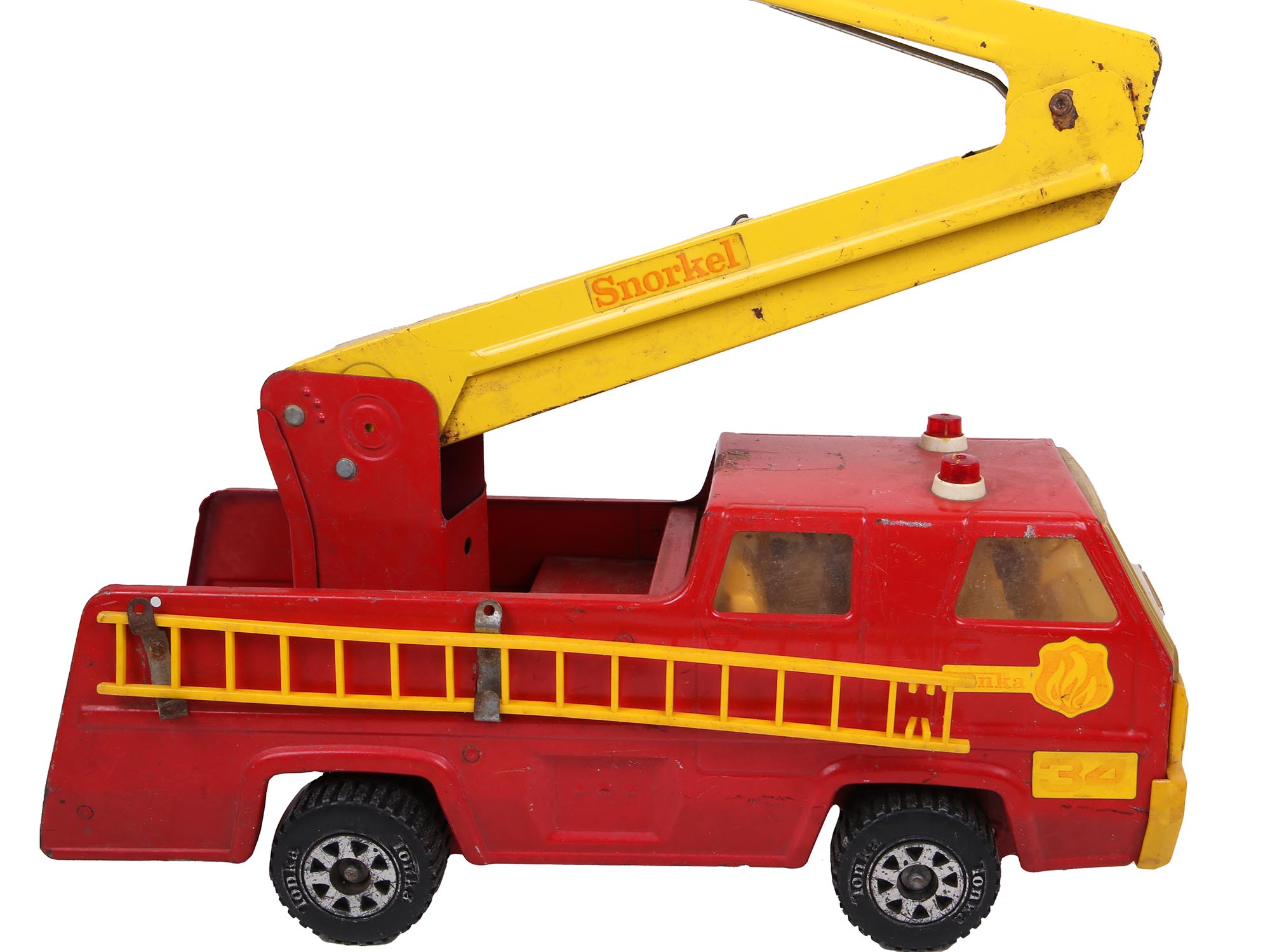 RARE VINTAGE TONKA SNORKEL FIRE TRUCK TOY LADDER PIC-1